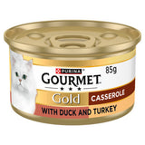 GOURMET Gold wet cat food duck and turkey casserole in gravy 85g, UK version