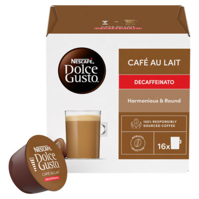 Nescafe Dolce Gusto Cafe au Lait Decaffeinated Coffee Pods