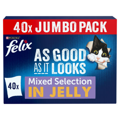 ASDA Felix As Good As it Looks Favourites Selection Wet Cat Food 40 x 85g- Buy online at McGrocer