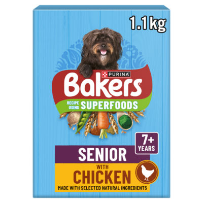 Bakers Senior Dry Dog Food Chicken with Vegetables 1.1kg - British product