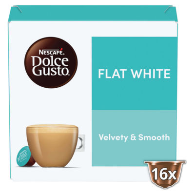 Nescafé Dolce Gusto Flat White coffee pods x16, imported from the UK