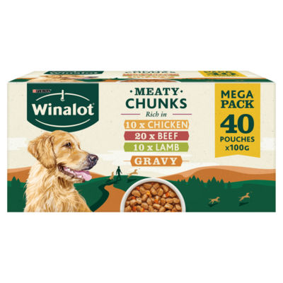 Winalot fleischige Stücke gemischt in Soße Nassfutter für Hunde 40x100g