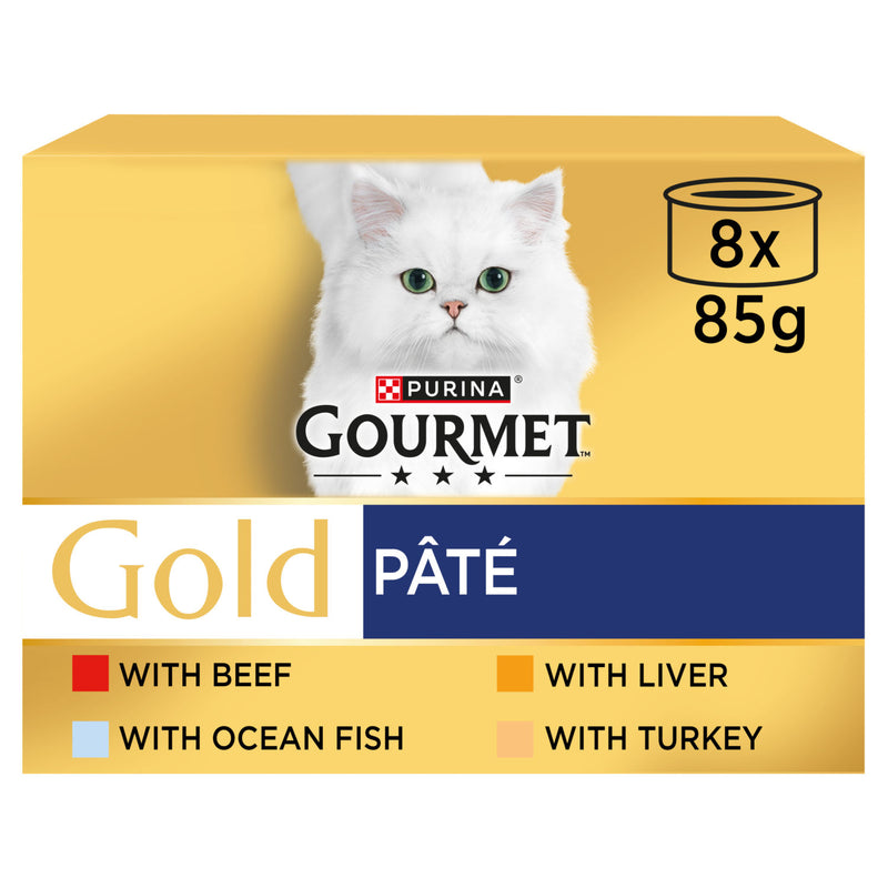 Gourmet Gold Pate wet cat food 8x85g cans, UK version
