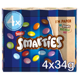 Smarties milk chocolate tubes 4 pack 136g (British brand)