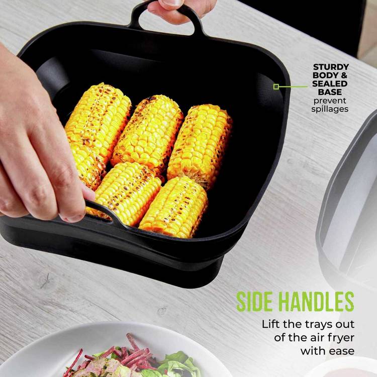 Tower silicone air fryer trays foldable square 21.5cm - British product