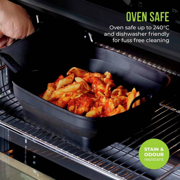 Tower silicone air fryer trays foldable square 21.5cm - British product
