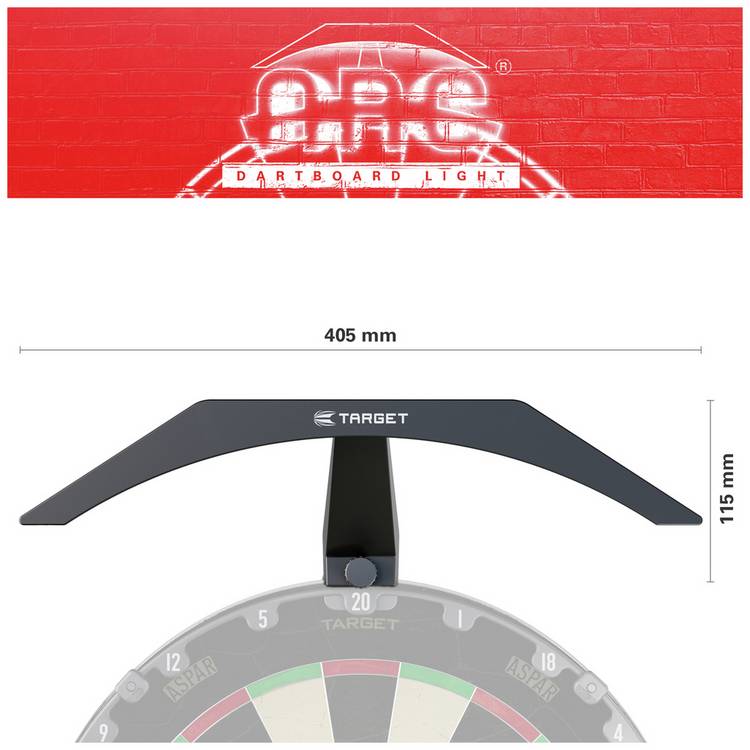 Target Arc dartboard light with 24 LEDs, imported from the UK