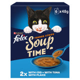 ASDA Felix Soup Time Tender Strips Fish Selection Wet Cat Food 6x48g- Buy online at McGrocer
