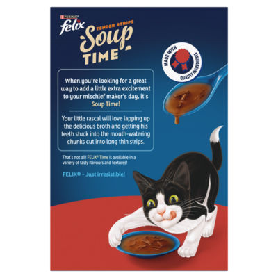 Felix Soup Time wet cat food 6x48g - British product