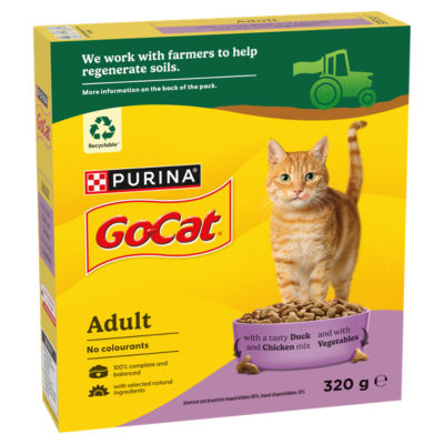 GO-CAT chicken and duck dry cat food 320g, imported from the UK