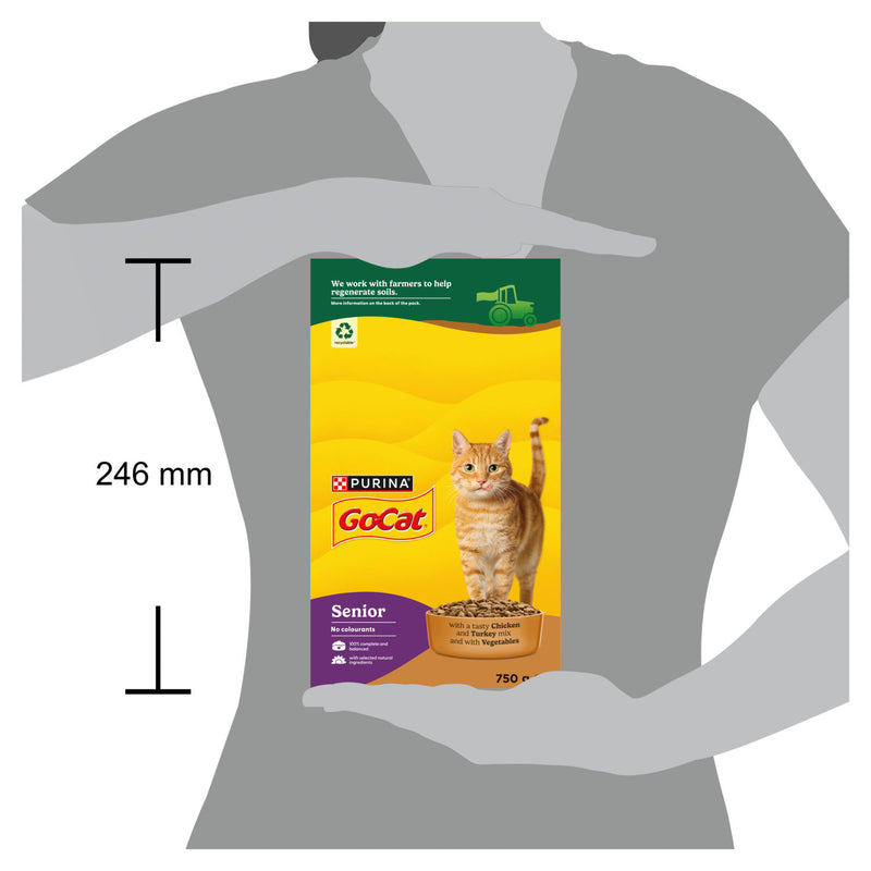 Go Cat senior chicken and turkey dry cat food 750g, UK version