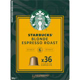 Starbucks Blonde Espresso Roast coffee capsules 188g box of 36 (British brand)