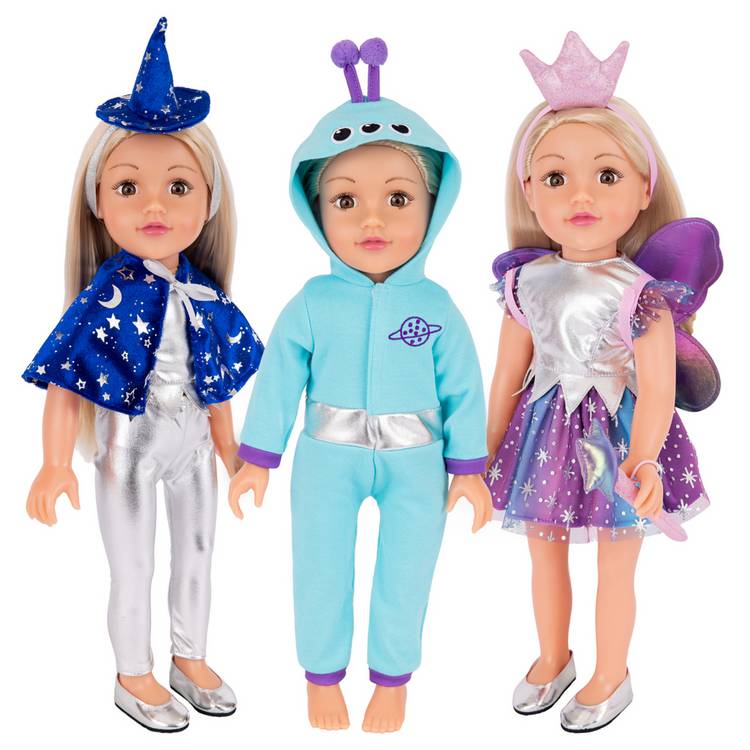 DesignAfriend fancy dress doll outfit bumper set 18 inch, imported from the UK