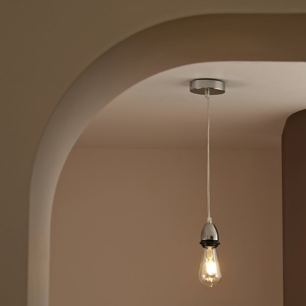 Habitat polished chrome pendant light with adjustable drop, UK version