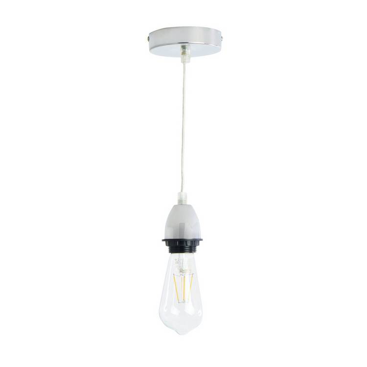 Habitat polished chrome pendant light with adjustable drop, UK version