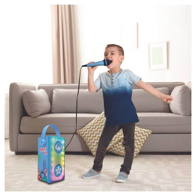 Disney Stitch themed karaoke Bluetooth speaker with microphone (British brand)