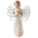 Willow Tree remembrance figurine angel holding gold heart (British brand)