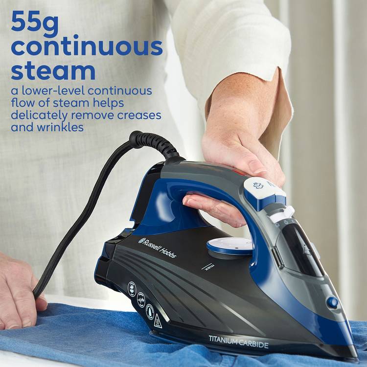Russell Hobbs titanium carbide steam iron (British brand)