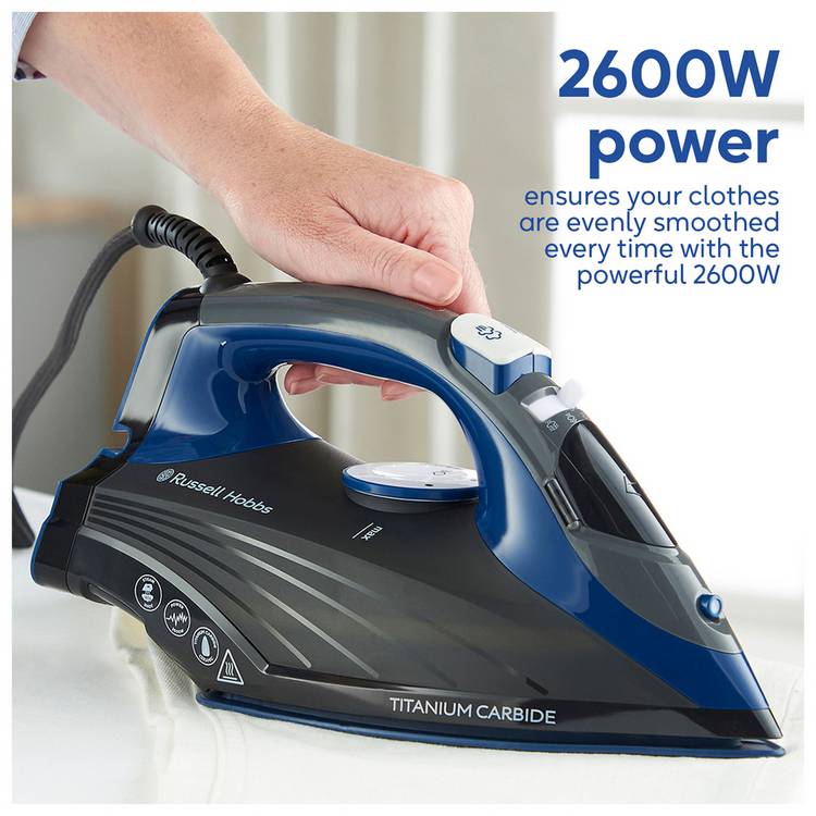 Russell Hobbs titanium carbide steam iron (British brand)