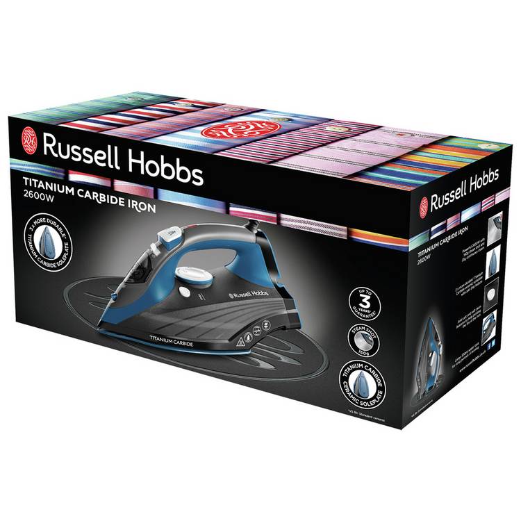 Russell Hobbs titanium carbide steam iron (British brand)