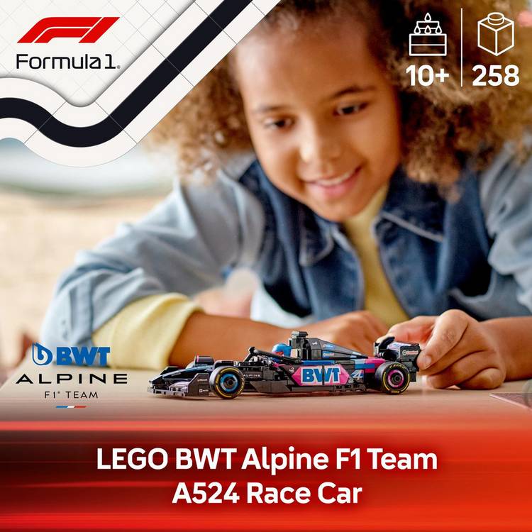 LEGO Speed Champions Alpine F1 car toy 258 pieces (British brand)