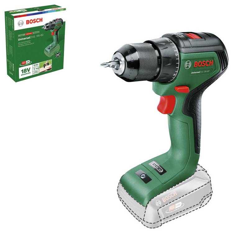 Bosch UniversalDrill 18V-60 cordless drill driver, imported from the UK