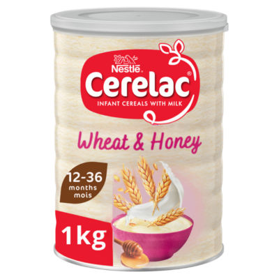 Nestle Cerelac honey and wheat infant cereal 1kg, imported from the UK