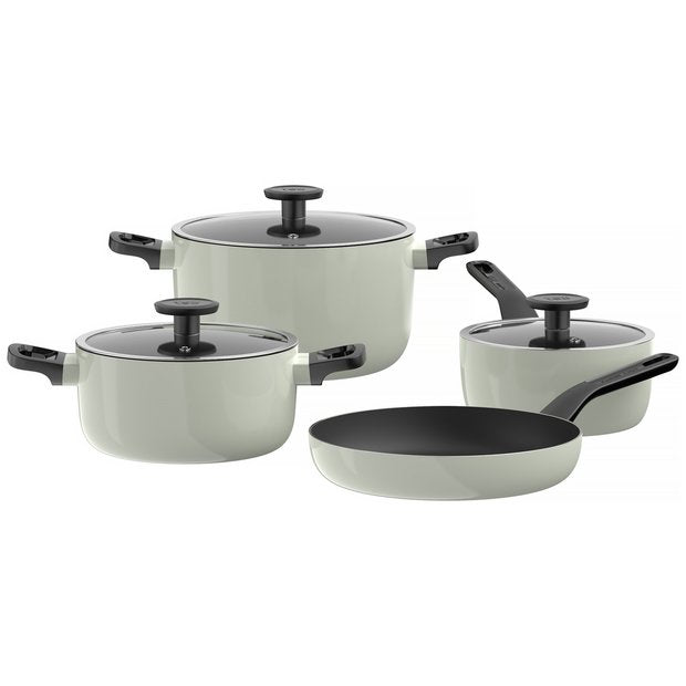 BergHOFF Glints cookware set sage green 4 piece - British product