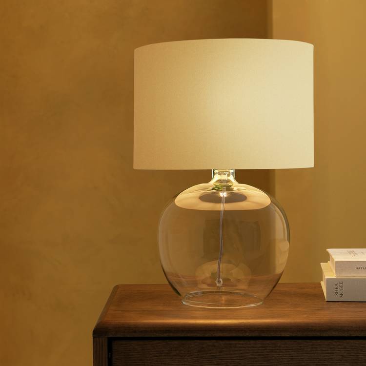 Argos Home clear glass lamp base H29cm, UK version