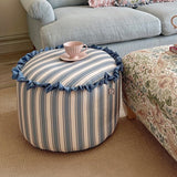 Rucomfy Fabric Pouffe Blue & White - British product