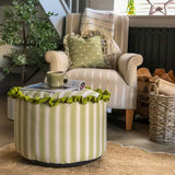 rucomfy fabric pouffe in green and white, UK version