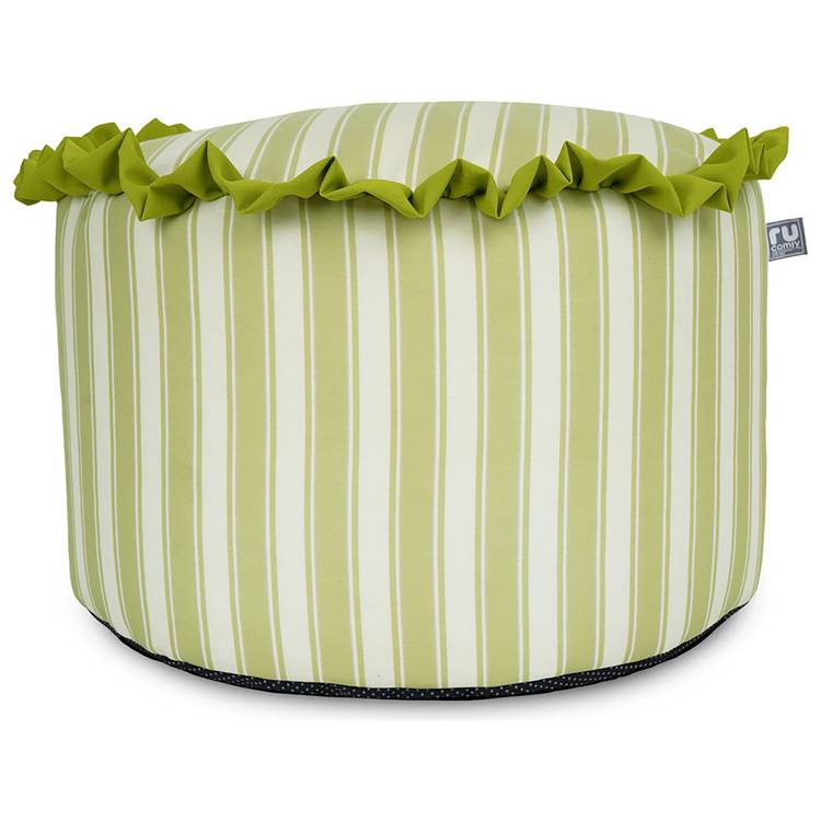 rucomfy fabric pouffe in green and white, UK version