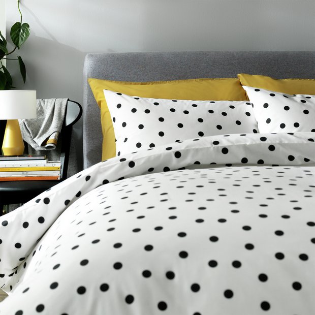 Argos Home reversible spots bedding set single - British product