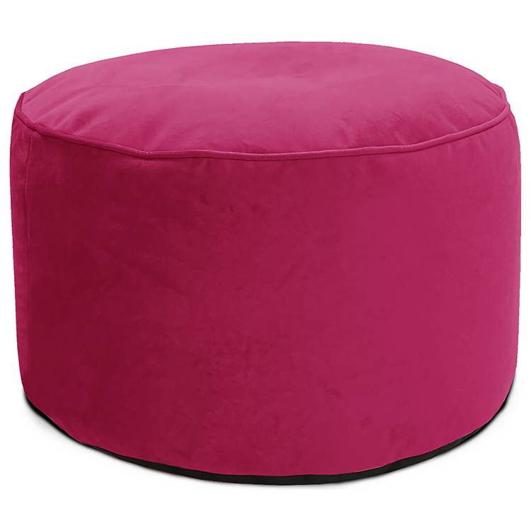 Rucomfy pink velvet pouffe - imported from the UK