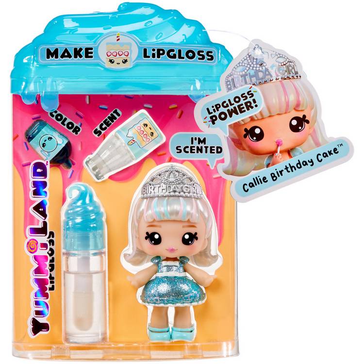 Yummiland Callie Birthday Doll toy with lip gloss kit (British brand)