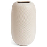 Habitat large ribbed ceramic vase natural 27cm, UK version