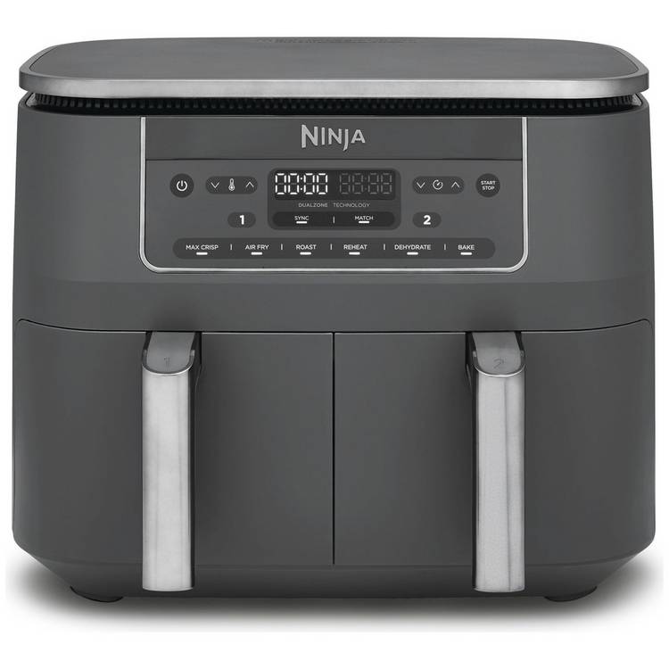 Ninja 7.6L dual zone air fryer grey, UK version