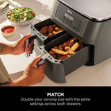 Ninja 7.6L dual zone air fryer grey, UK version