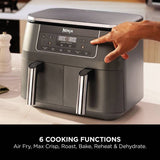 Ninja 7.6L dual zone air fryer grey, UK version