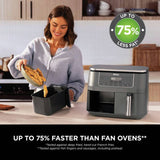 Ninja 7.6L dual zone air fryer grey, UK version