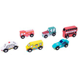 Chad Valley wooden vehicles 6 pack H6 W8 D2.7cm - British product