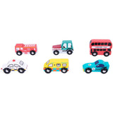 Chad Valley wooden vehicles 6 pack H6 W8 D2.7cm - British product
