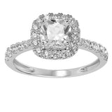 Revere 9ct white gold halo ring cubic zirconia, imported from the UK