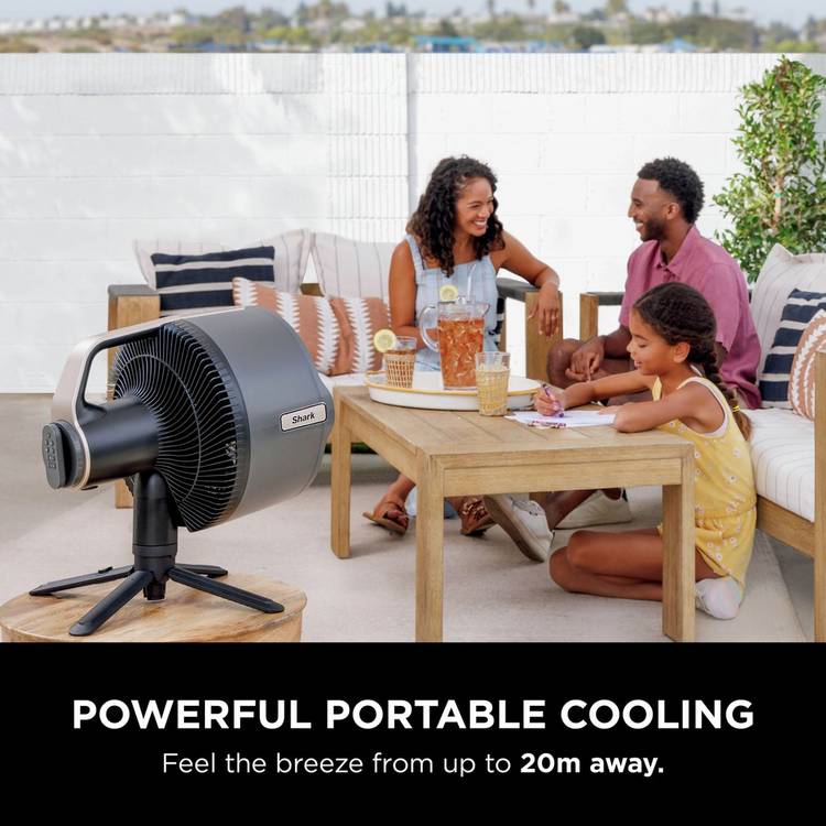 Shark FlexBreeze Pro Mist outdoor pedestal fan (British brand)