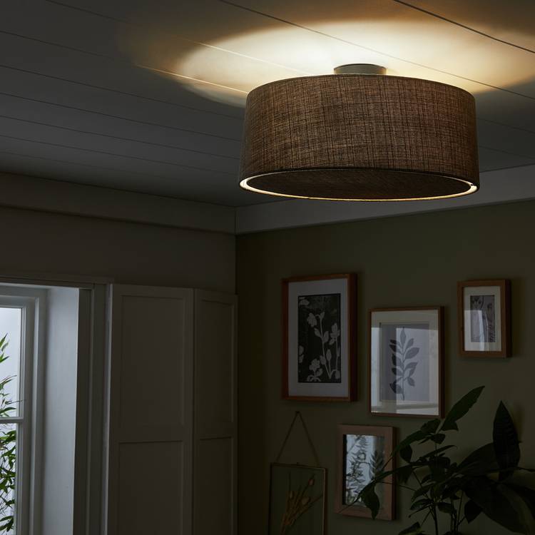 Argos Home flush ceiling light black and grey 46cm (British brand)