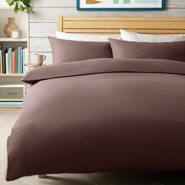 Habitat cotton rich chocolate bedding single (British brand)