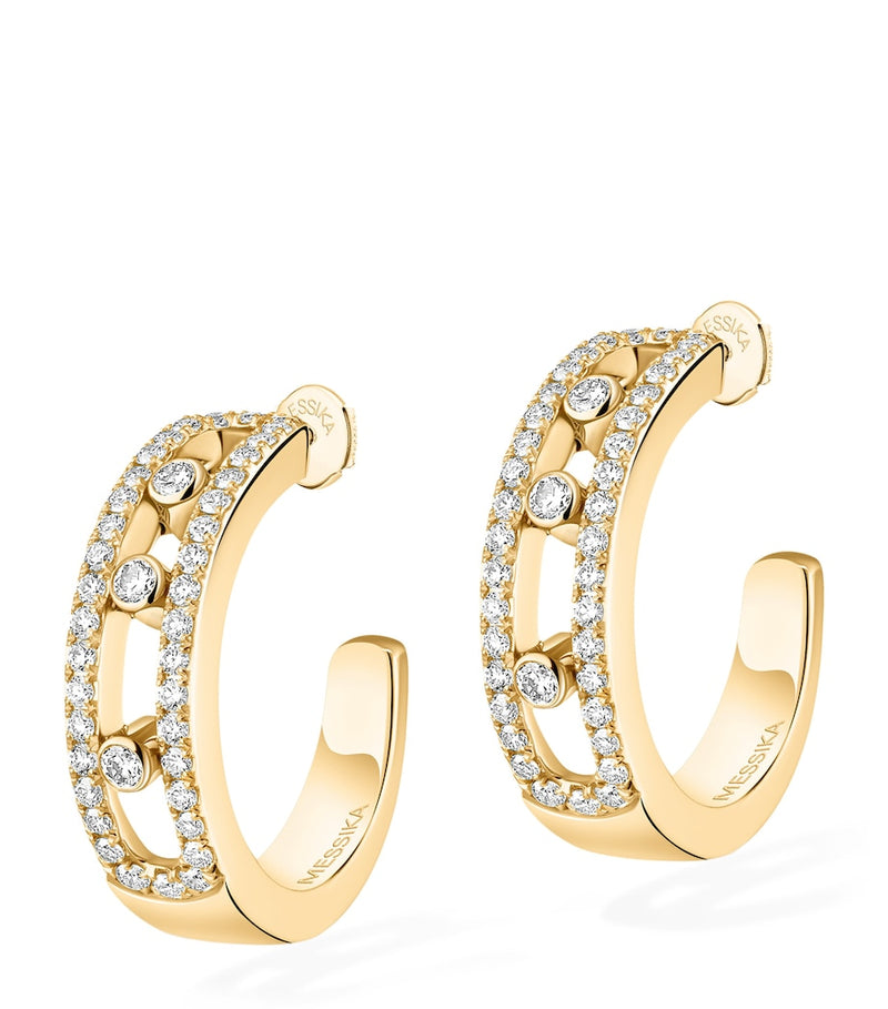 Messika Move Classique yellow gold hoop earrings 0.52ct (British brand)