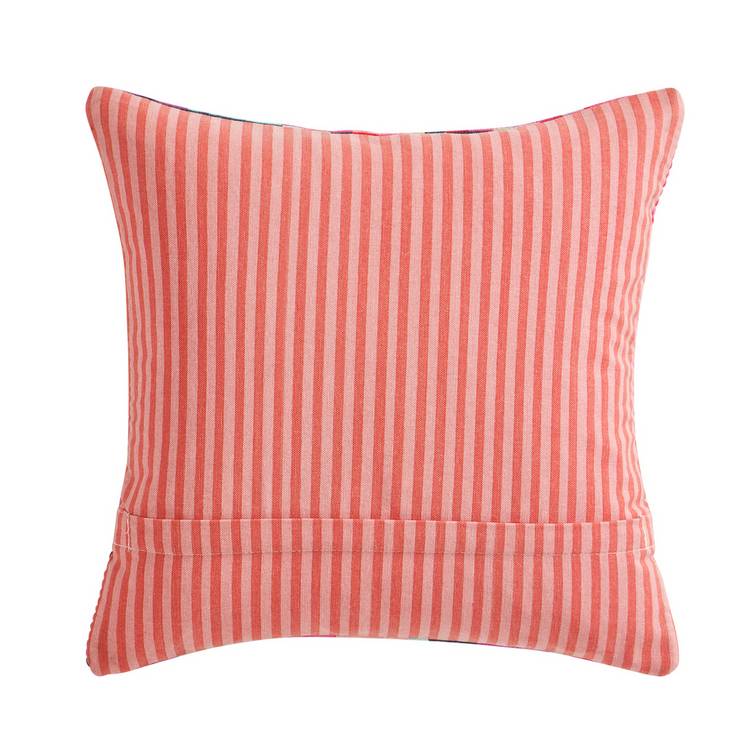 Margo Selby red cushion 43x43cm, imported from the UK