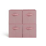 Pink canvas storage boxes set of four - British product
