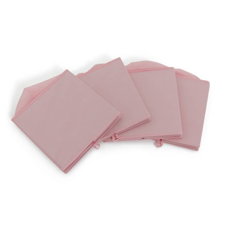 Pink canvas storage boxes set of four - British product